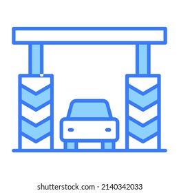 toll plaza building vector illustration isolated on white background. Architecture business concept.