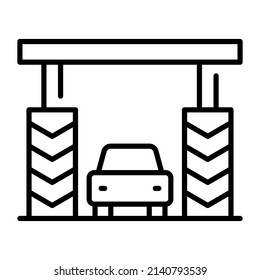 toll plaza building vector illustration isolated on white background. Architecture business concept.