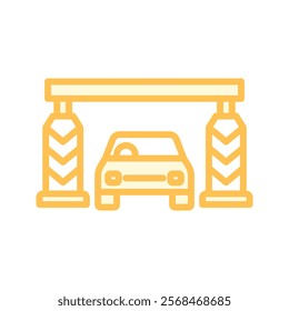 Toll Plaza duotone line icon , vector, pixel perfect, illustrator file