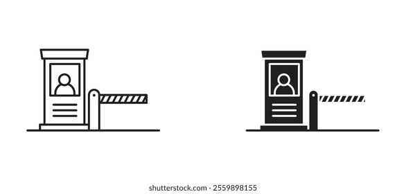 Toll plaza Icon set in black color for ui designs