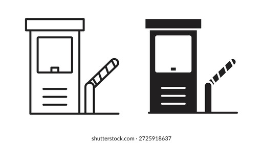 Toll-Plaza-Symbole. Lineares Vektorsymbol einzeln auf weißem Hintergrund.