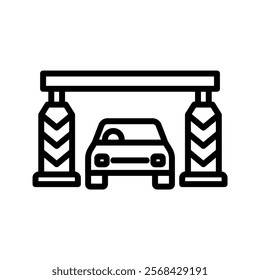 Toll Plaza line icon , vector, pixel perfect, illustrator file