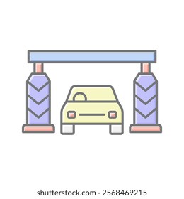 Toll Plaza lineal color icon , vector, pixel perfect, illustrator file