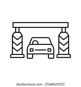 Toll Plaza thinline icon , vector, pixel perfect, illustrator file