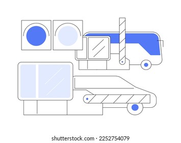 Toll road abstract concept vector illustration. Tollway fee, express toll lane, paid highway, main road, motorway entrance pass card, charge collector, enter control point abstract metaphor.