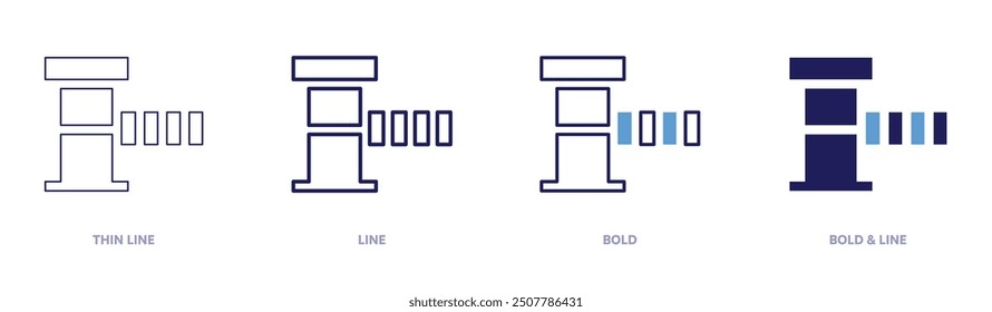 Toll road icon in 4 different styles. Thin Line, Line, Bold, and Bold Line. Duotone style. Editable stroke.