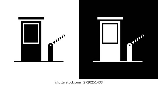 Mautstraßensymbol schwarzes flaches Piktogramm. Für Grafik- und Webdesign.