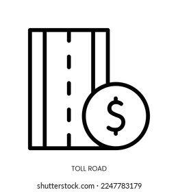 toll road icon. Line Art Style Design Isolated On White Background