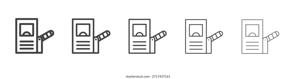 Toll road icon in linear strokes concept