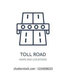 Toll road icon. Toll road linear symbol design from Maps and locations collection. Simple outline element vector illustration on white background.