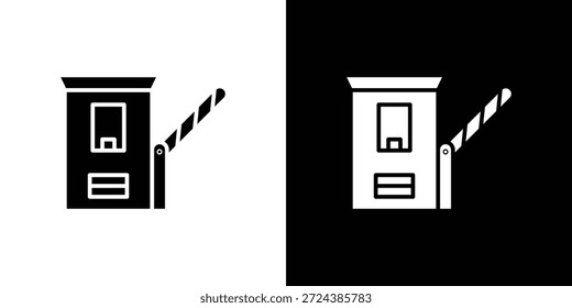 Toll Straße Symbol einfache flache grafische Illustrationen. Schwarz-weiße Silhouette Vektor
