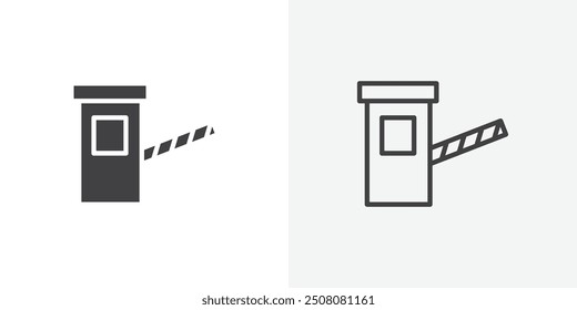 Toll road icon in solid and outlined style