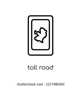 Toll road icon. Trendy modern flat linear vector Toll road icon on white background from thin line Maps and Locations collection, editable outline stroke vector illustration