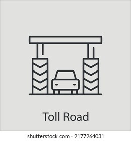 toll road  icon vector icon.Editable stroke.linear style sign for use web design and mobile apps,logo.Symbol illustration.Pixel vector graphics - Vector