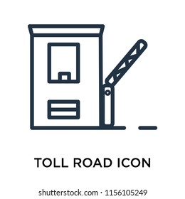 Toll road icon vector isolated on white background, Toll road transparent sign , linear pictogram or outline logo design in lined style