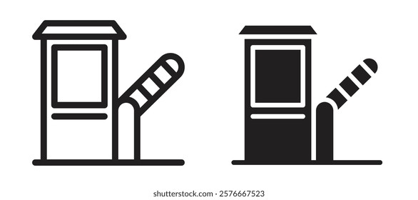 Toll road icons in outline and stroke versions