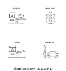 toll road icons set . toll road pack symbol vector elements for infographic web