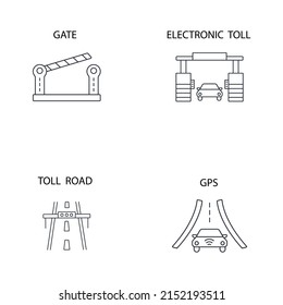 toll road icons set . toll road pack symbol vector elements for infographic web