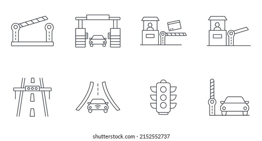 toll road icons set . toll road pack symbol vector elements for infographic web