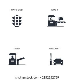 toll road icons set . toll road pack symbol vector elements for infographic web