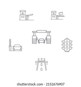 toll road icons set . toll road pack symbol vector elements for infographic web