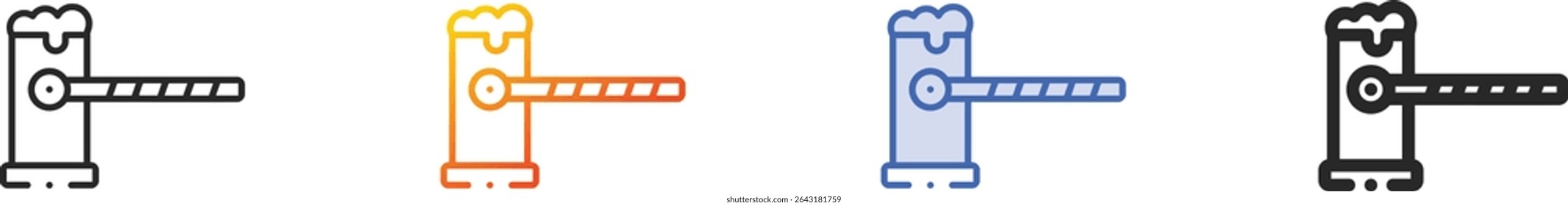 toll road icon.Thin Linear, Gradient, Blue Stroke and bold Style Design Isolated On White Background
