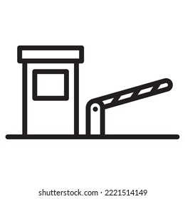 Toll road linear icon. Toll checkpoint Gate outline vector illustration.