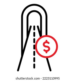 Toll road linear icon. Toll checkpoint Gate outline vector illustration.