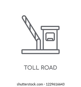 Toll road linear icon. Modern outline Toll road logo concept on white background from Maps and Locations collection. Suitable for use on web apps, mobile apps and print media.