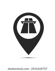 Toll road location pin.  toll road location symbol for apps and websites stock illustration