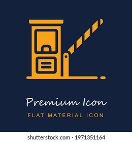 Toll Road premium material ui ux isolated vector icon in navy blue and orange colors