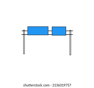 toll road sign Blue illustration 