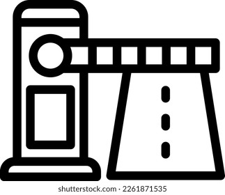 Toll Road Vector Line Icon Design