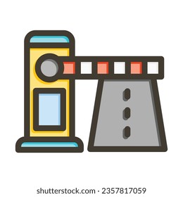 Toll Road Vector Thick Line Filled Colors Icon For Personal And Commercial Use.
