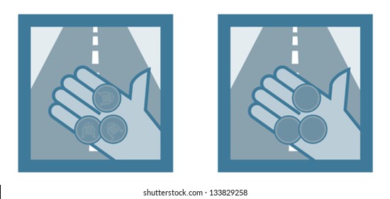 Toll roads, tunnels, bridges vector icon