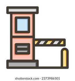 Toll Vector Thick Line Filled Colors Icon For Personal And Commercial Use.
