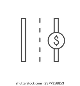 Toll way line outline icon