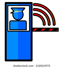Tollbooth line icon isolated on a white background.