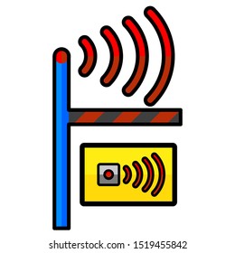 Tollway barrier line icon isolated on a white background.