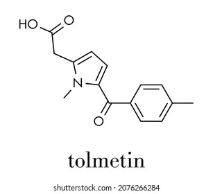 Tolmetin NSAID drug molecule. Skeletal formula.