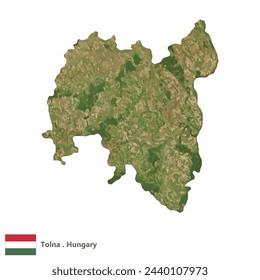 Mapa topográfico de Tolna, County of Hungary (EPS)