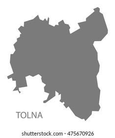 Tolna Hungary Map in grey