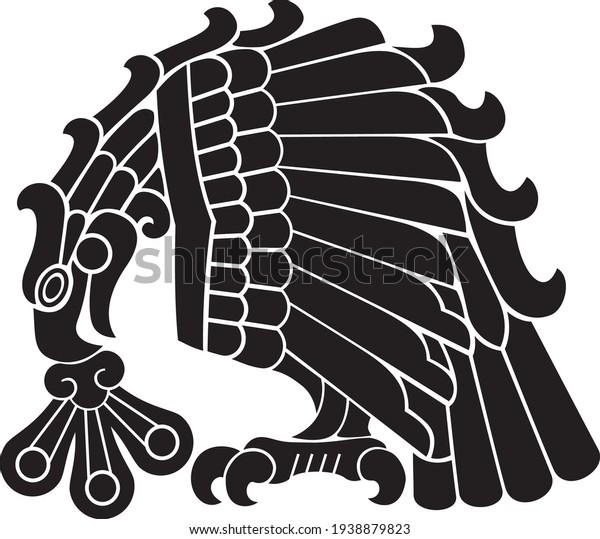 Toltec Eagle Eating Heart Pyramid Tlahizcalpantecuhtli Stock Vector ...