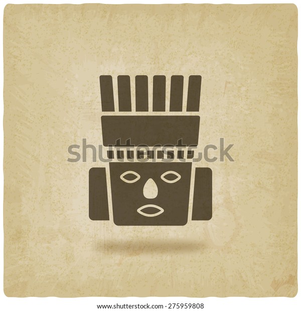 Toltec Warrior head. Mexico ancient\
culture symbol old background. vector illustration - eps\
10