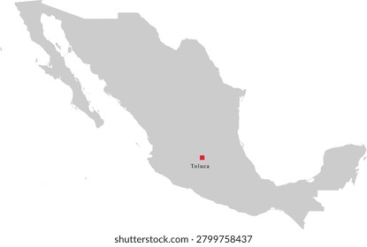 Toluca city location on map of Mexico