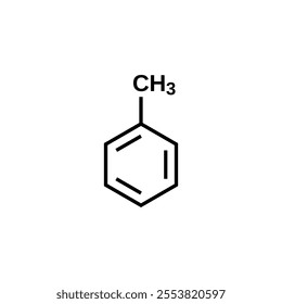 Toluene structural formula, vector illustration