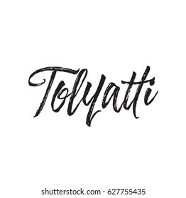 tolyatti, text design. Vector calligraphy. Typography poster. Usable as background.