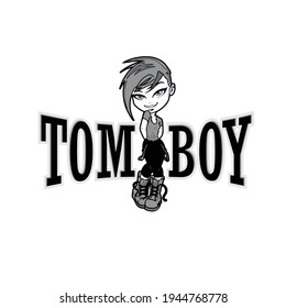 tom boy girl version vector art