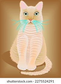 Tom cat, stylized illustration, light pastel colors