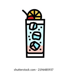 tom collins cocktail glass drink color icon vector. tom collins cocktail glass drink sign. isolated symbol illustration